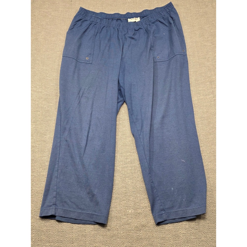 C.D. Daniels Blue Elastic Waist Lounge Pants Wide Leg Grommet Pockets XL